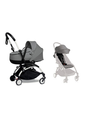 Babyzen YOYO2 Stroller White Frame with Grey Bassinet & FREE 6+ Color Pack